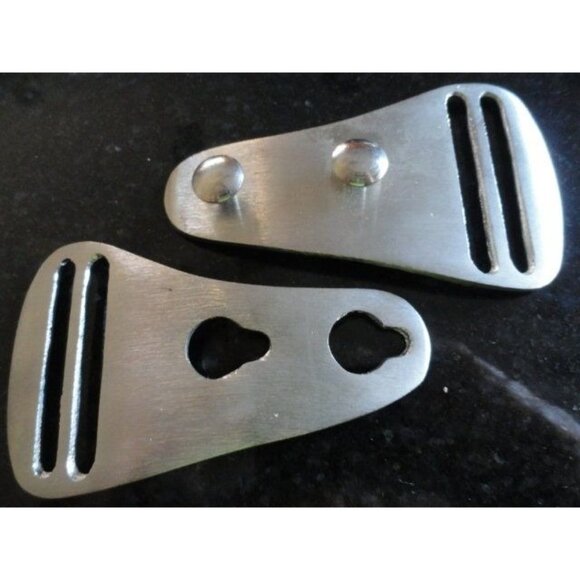 1970 Belt Buckle Silver Tone Two Piece Interlocking Pieces Handmade "M" Artist - Picture 8 of 9